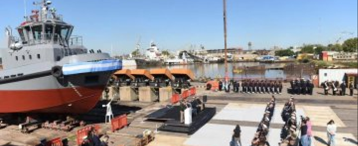 El astillero Tandanor bota el ARA “Pampero”, primer remolcador de la clase TND 26-40 para la Armada Argentina