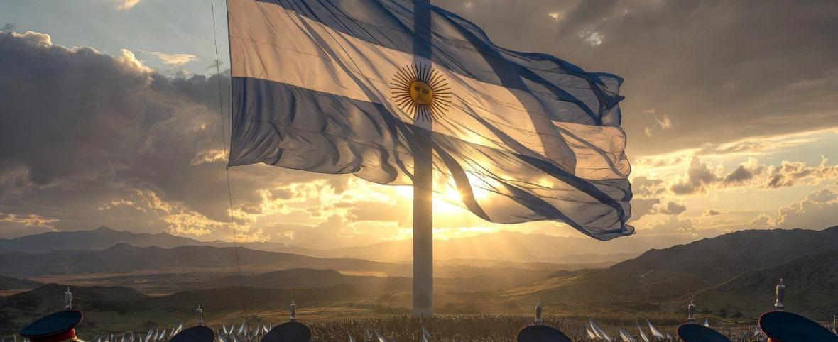 "La Bandera Argentina flamea por encima de los mezquinos y traidores”