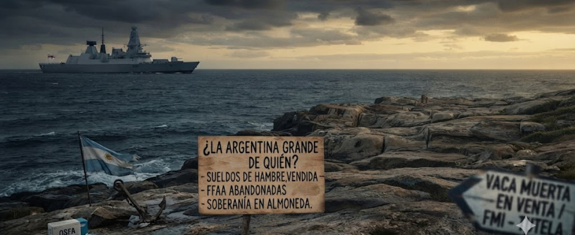¿La Argentina grande de quién? Soberanía en almoneda, vaciamiento militar y un eslogan que insulta a la tropa