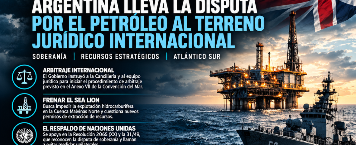 Argentina endurece su posición frente al Reino Unido: arbitraje internacional, petróleo y una nueva batalla por Malvinas
