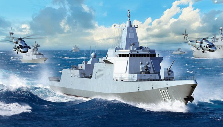 La Armada del Ejército Popular de Liberación de China potencia el destructor Tipo 055 Lhasa con integración de aviones de alerta temprana aerotransportada