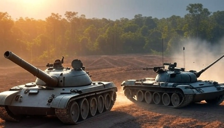 Se reportan intensos combates entre tanques a lo largo de la frontera entre Camboya y Tailandia, cerca de Ta Thav