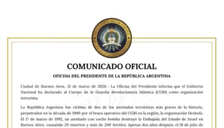 Milei declara a la Guardia Revolucionaria de Irán como organización terrorista