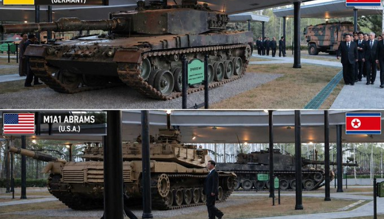 Corea del Norte exhibe tanques estadounidenses M1A1 Abrams y alemanes Leopard 2A4 para estudiar blindados occidentales