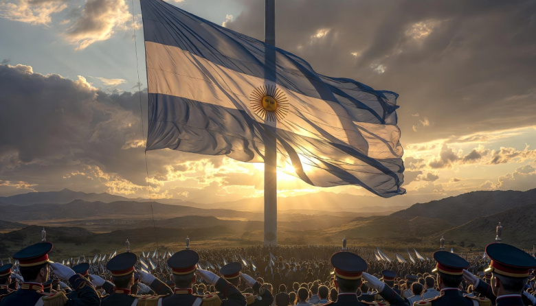 "La Bandera Argentina flamea por encima de los mezquinos y traidores”