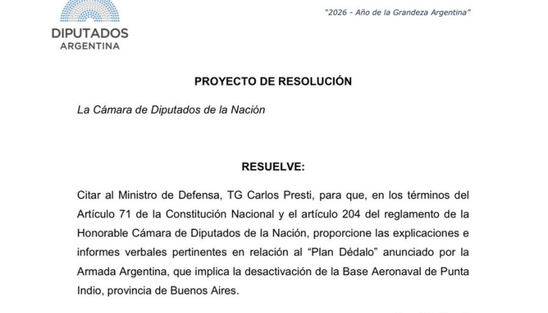 El Plan Dédalo bajo la lupa: Agustín Rossi pidió citar al ministro Carlos Presti al Congreso por la Base de Punta Indio