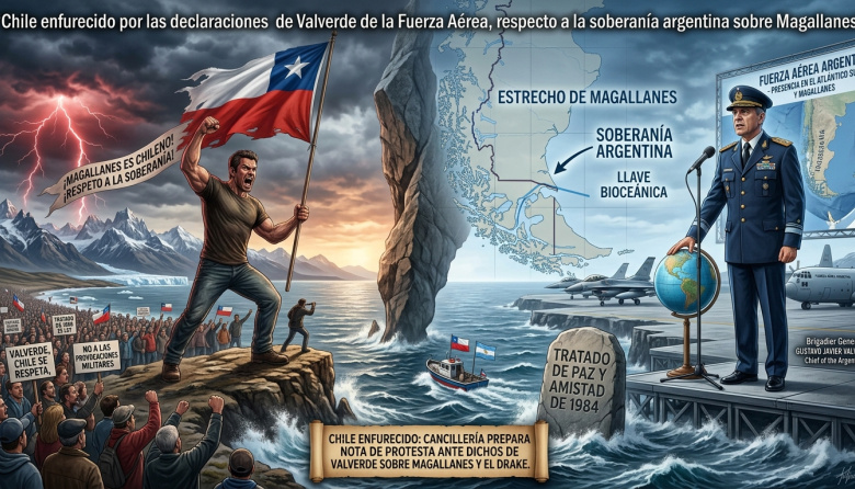 Chile expresa fuerte malestar y prepara nota de protesta por los dichos del jefe de la Fuerza Aérea Argentina sobre Magallanes