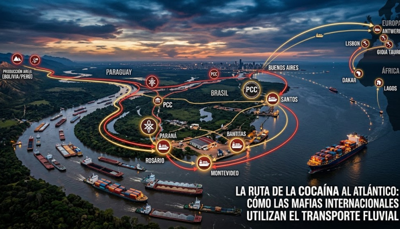 El Misisipi del Crimen Organizado: Cómo la Hidrovía Paraná-Paraguay se convirtió en la autopista de la cocaína hacia Europa y África