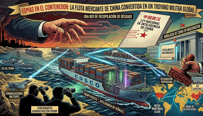 Espías en el contenedor: La flota mercante de China convertida en un troyano militar global