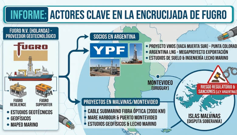 Cable a la Disputa: El Doble Juego de Fugro entre YPF y las Malvinas