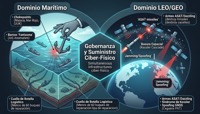 Vulnerabilidad Ciber-Física Submarina y Espacial como Detonante de Conflicto Global