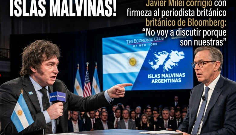 “No voy a discutir porque son nuestras”: la firme corrección de Javier Milei a un periodista británico al aire
