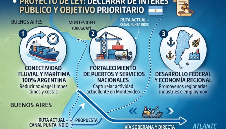 Canal Magdalena: impulsan un proyecto de ley para declarar de interés público la obra que busca blindar la soberanía fluvial