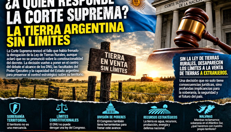 ¿A quién responde la Corte? La soberanía argentina frente a una Justicia que dejó la tierra sin límites