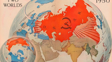 El mapa publicado en la revista Time en 1950, ilustra la Unión Soviética y sus esferas de influencia en Europa y Asia durante el inicio de la Guerra Fría.