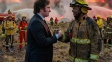 Milei Publicó una Foto Generada por IA en Referencia a los Incendios en la Patagonia: Críticas por Ausencia y Recortes