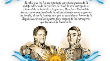 Los liberales siempre odiaron el reconocimiento de San Martín a Rosas: el sable que nunca pudieron digerir