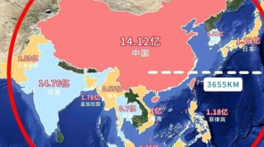 Casi la mitad de la población mundial vive dentro de este círculo rojo
