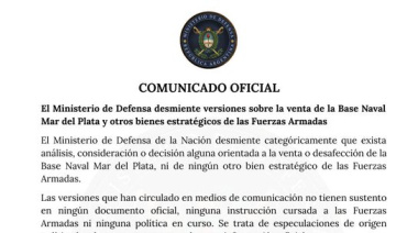 Ministerio de Defensa niega cualquier análisis de venta de la Base Naval de Mar del Plata