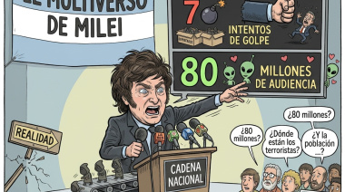 30 mil terroristas, 7 golpes y 80 millones de fans: el multiverso de Milei que desafía a la física