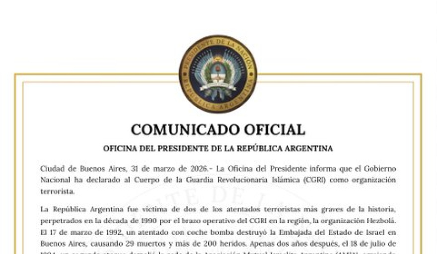 Milei declara a la Guardia Revolucionaria de Irán como organización terrorista